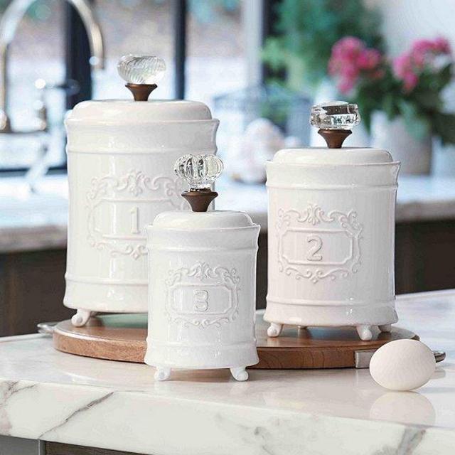 Mud Pie3-Piece Farmhouse Circa Vintage Doorknob Canister Set