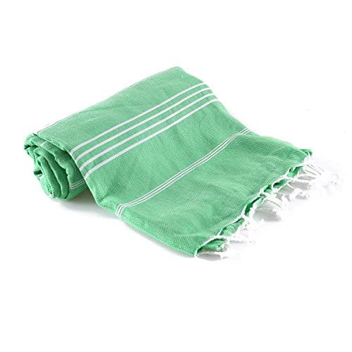 realgrandbazaar Pestemal Turkish Towel%100 Cotton - Pre Washed, More Softly 39 x 69 Peshtemal, Beach, Bath, Spa, Hammam, Super Soft Towels (Green)