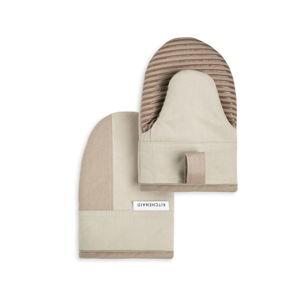 KitchenAid Beacon Two-Tone Non-Slip Mini Oven Mitt Set, Milkshake/Beige, 5.5"x8", 2 Piece