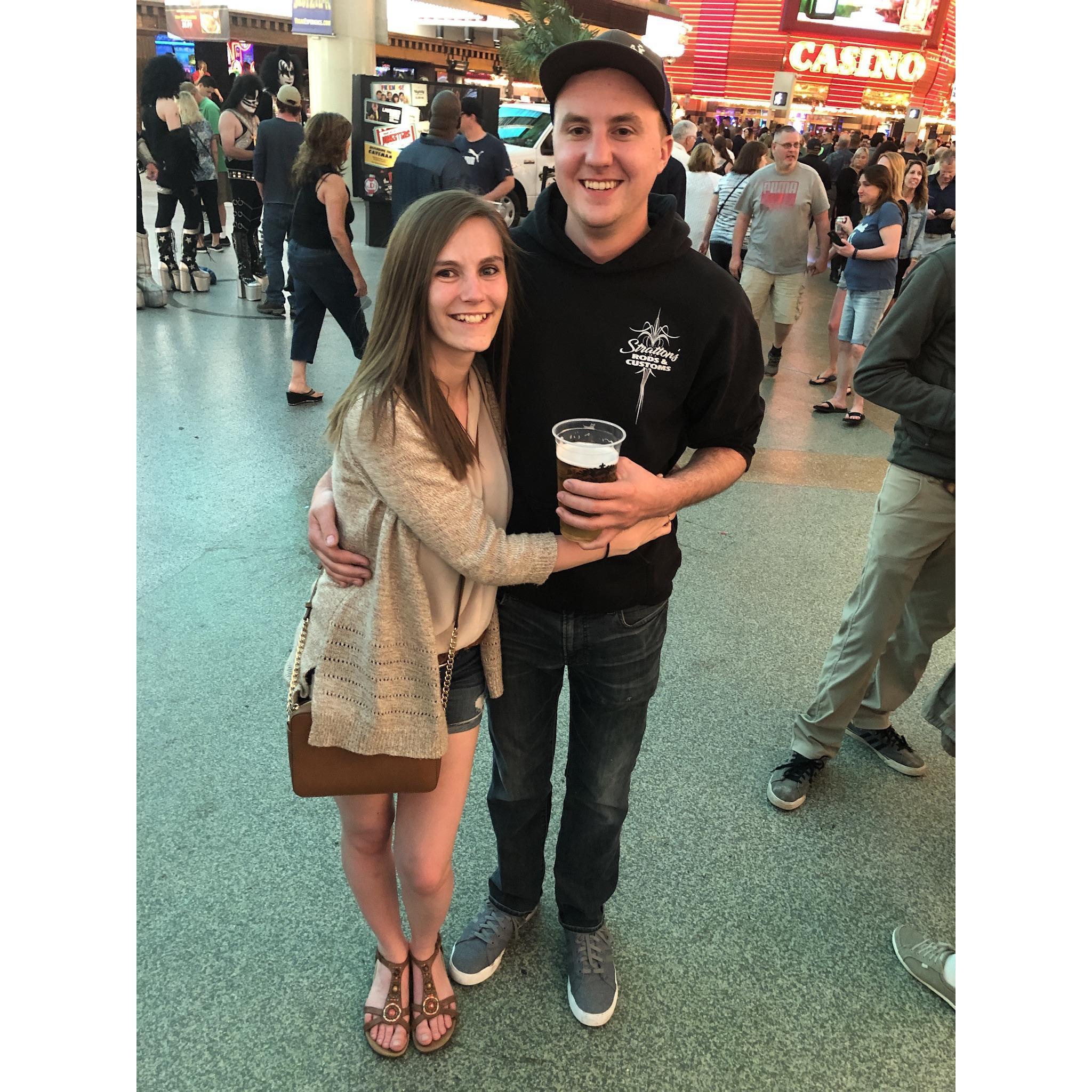 Enjoying Fremont Street in Las Vegas!