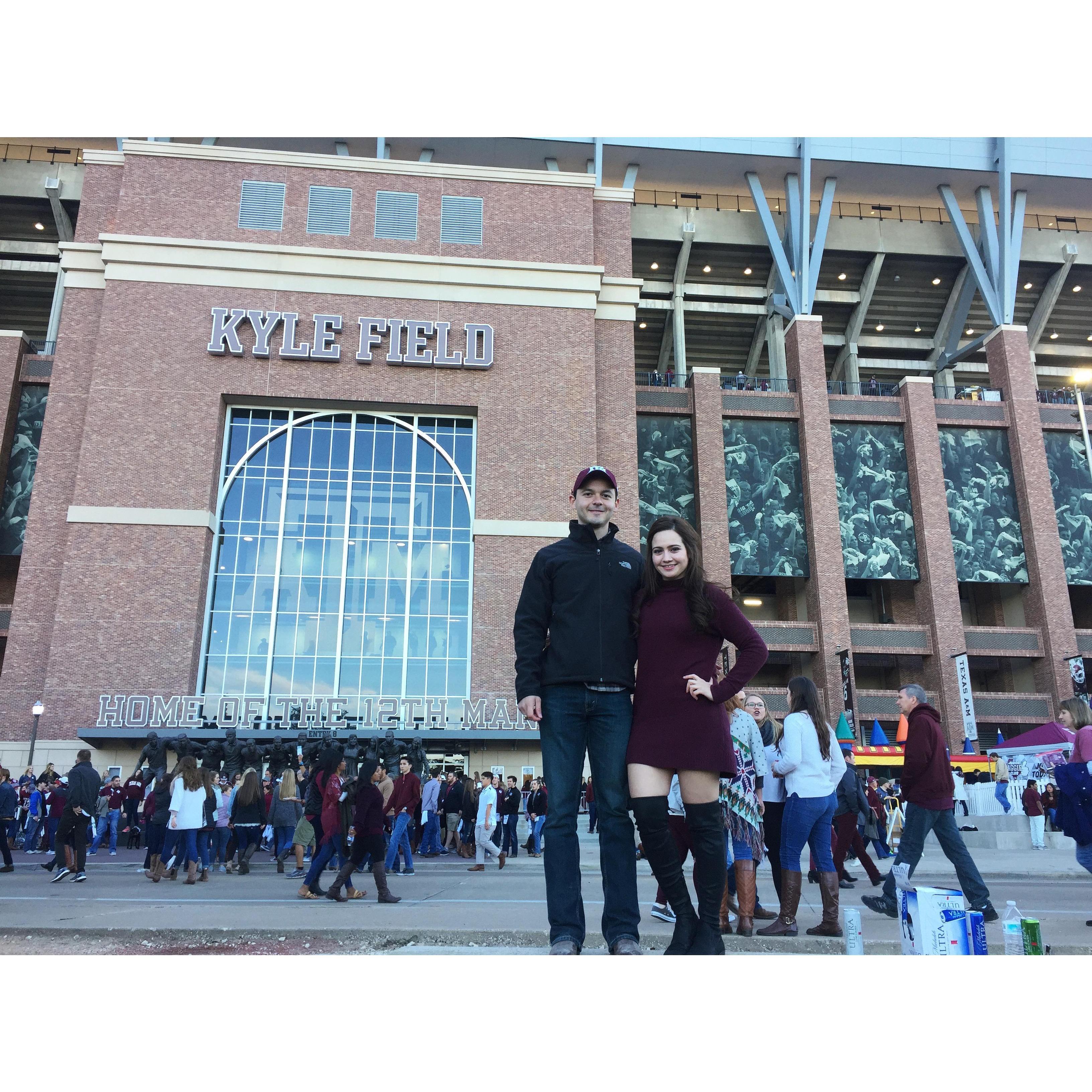 Our beloved Kyle Field, the place where our love story began.