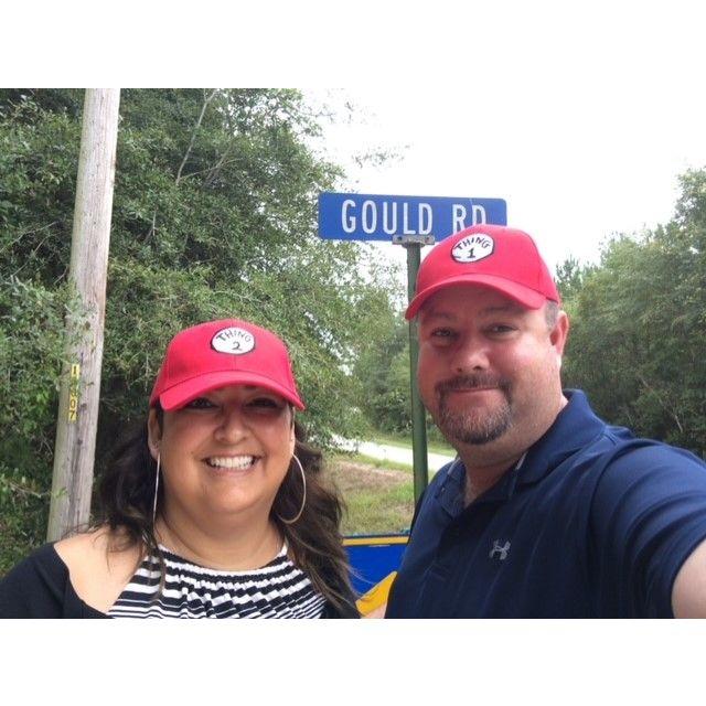 Photo op...standing in front of his grandpa's street sign in Florida