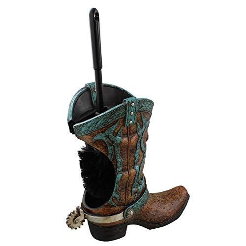 Decorative Cowboy Boot w/ Spur Toilet Bowl Cleaner Brush & Holder Set