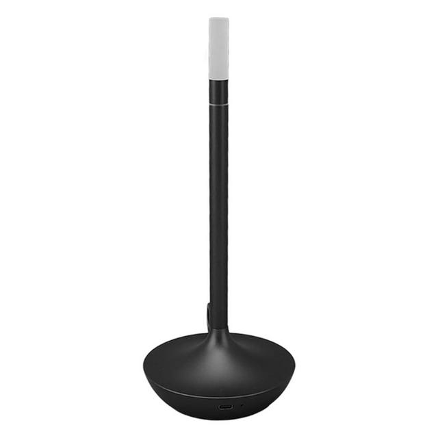 Cordless Table Lamp - Innovative Candle Shape, Rechargeable LED Desk Lamp with 3 Levels Brightness, Stylish Appearance for Home Decor (Black)