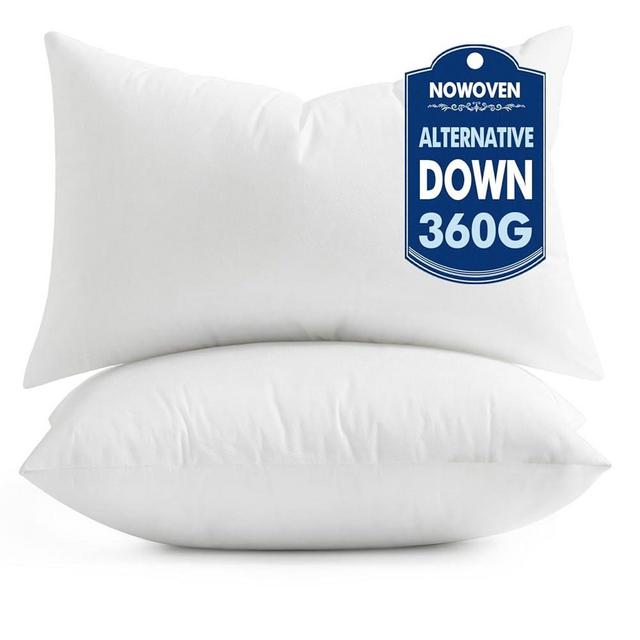 MIULEE Set of 2 Throw Pillow Inserts 12x20 Inches, 100% Virgin Filling Nowoven Pillow Inserts for Couch Sofa Living Room
