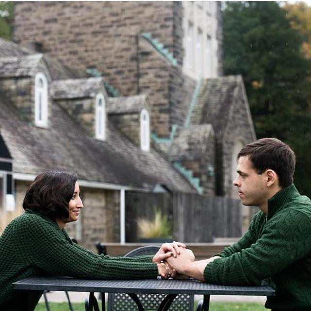 The moment we were caught gazing into each other's eyes.