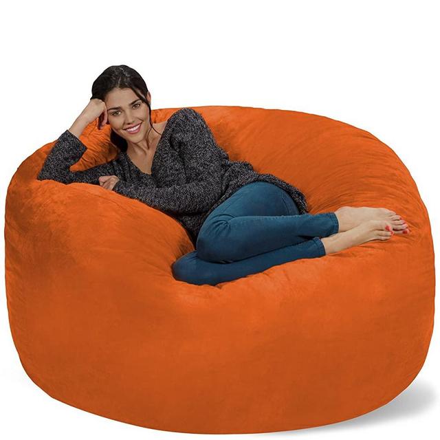 Chill Sack Bean Bag Chair: Giant 5' Memory Foam Furniture Bean Bag - Big Sofa with Soft Micro Fiber Cover - Orange