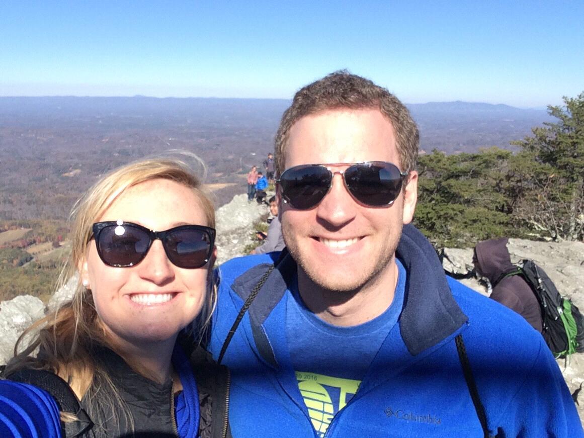 The first photo we ever took together hiking Hanging Rock - November 2016
