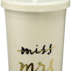 Kate Spade New York 175442 Miss To Mrs. Insulated Tumbler, White