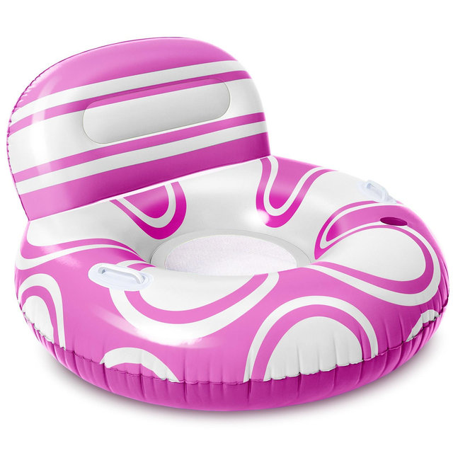 Joyfy Big Backrest Inflatable Pool Float Lounger Adult, Floating Air Sofa Chair With Handle&Cup Holder, Swimming Pool Floaties Raft