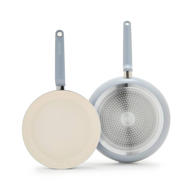 GreenPan Rio Advanced 2pc Ceramic Nonstick Fry Pan Set Stardew Blue