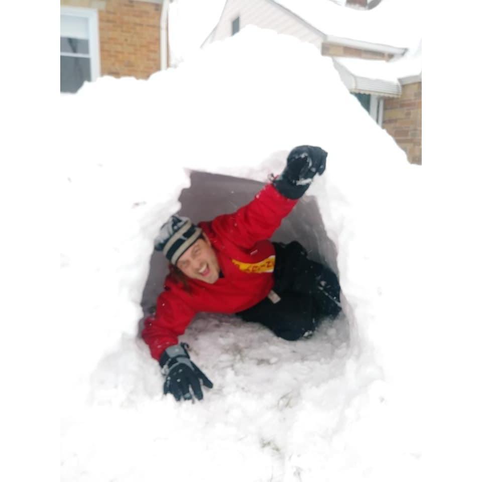 Fort building in the snow!