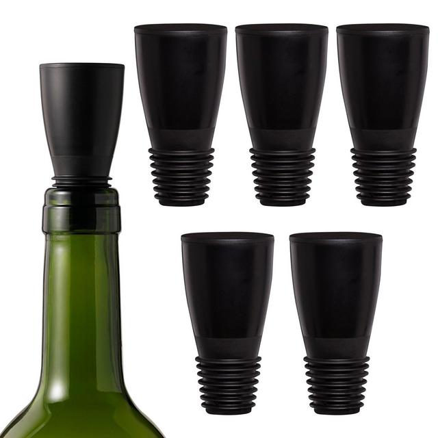 Viski Alchemi Repour Wine Saver Stoppers - Easy to Use Vacuum Seal Wine Stoppers - Removes Oxygen from Wine - Set of 6