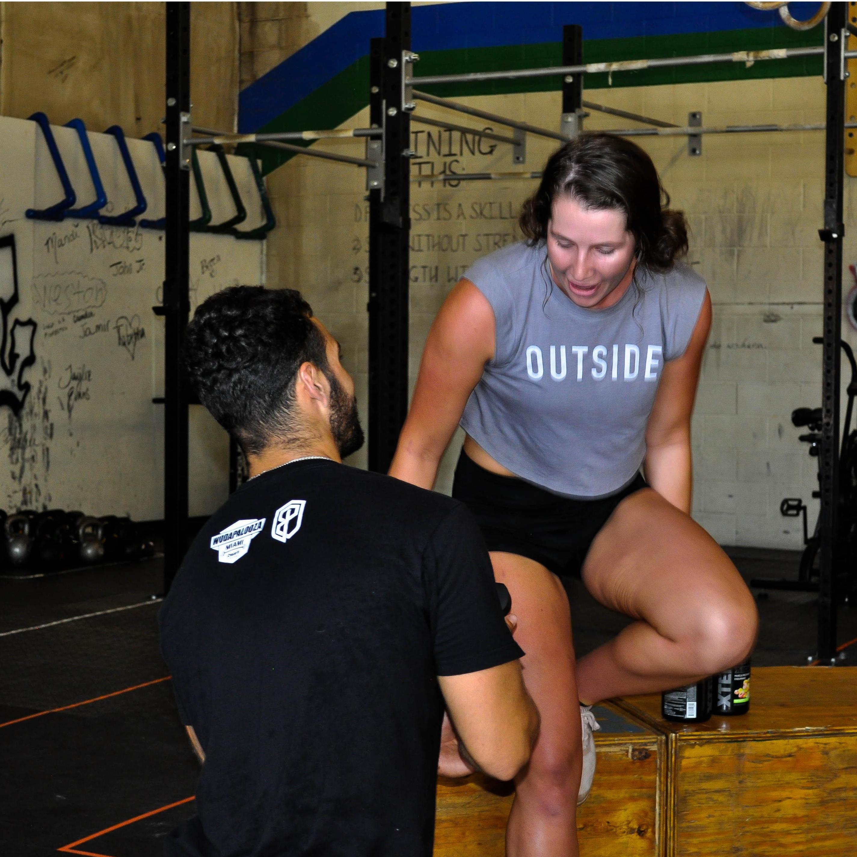 Shoutout to Zac for all the box jumps he's added to his programming... they prepared me well for this moment. (I don't even remember there being a box between me and Matt...)