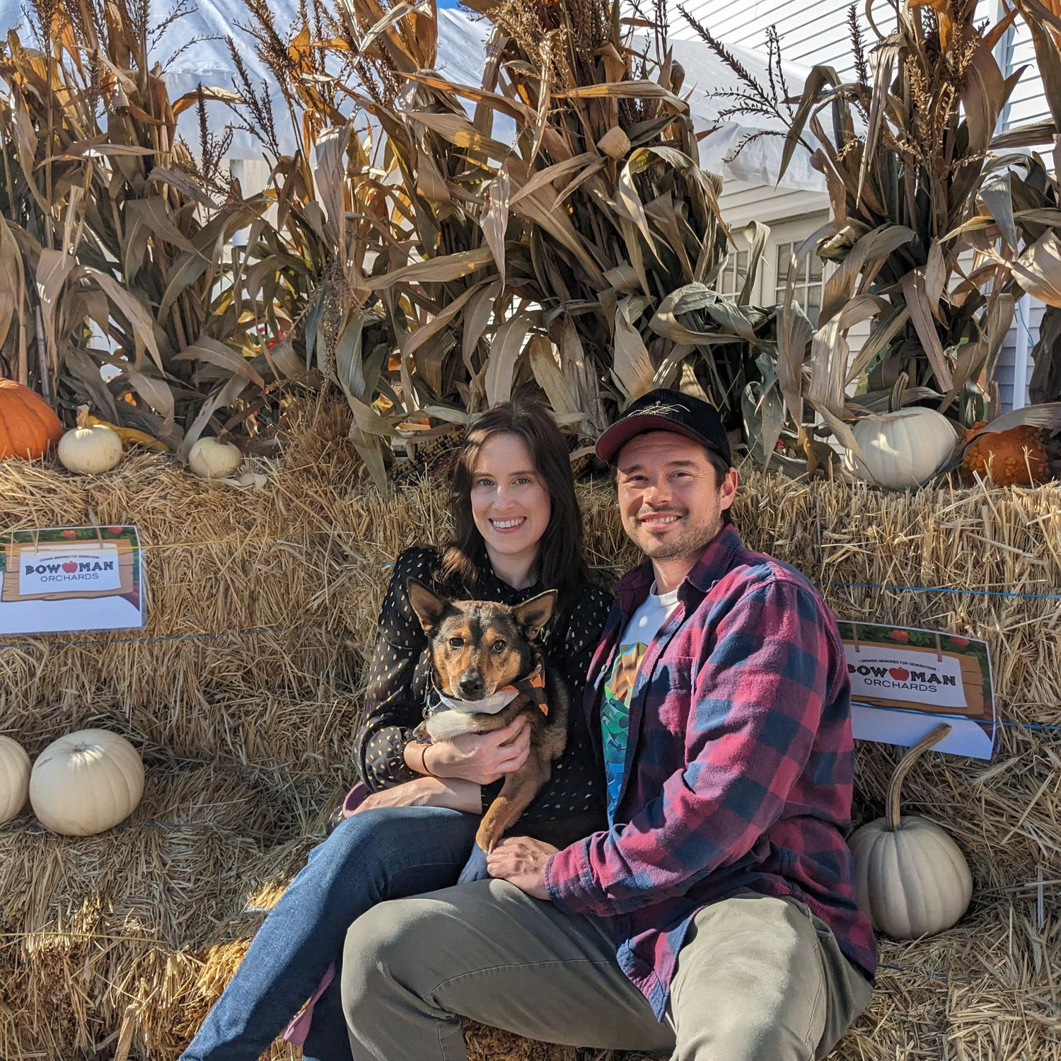 Pumpkin picking with Tilly at Bowman Orchards.