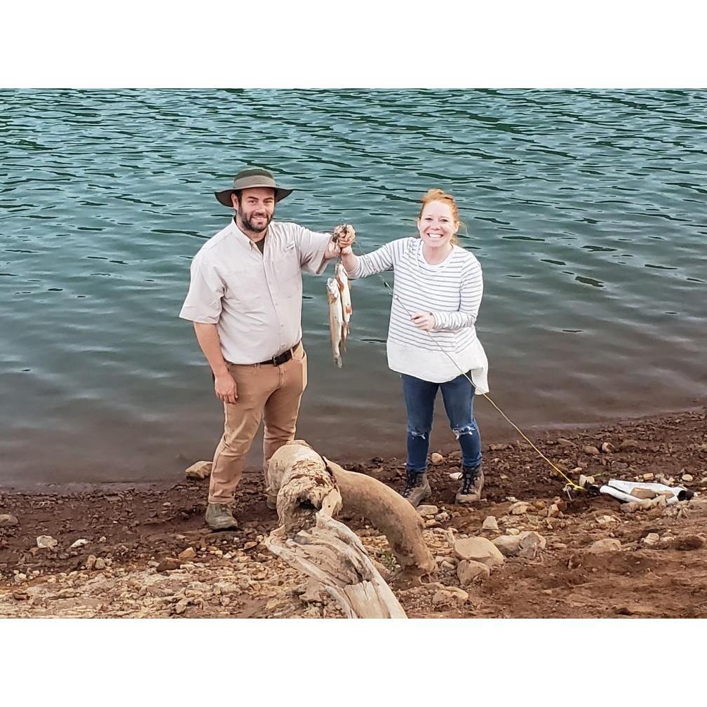 "My fish was bigger!" -Kimberly. Chris will hear that until the end of time :) Camp Pit 2019