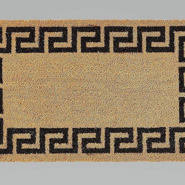 Printed Coco Coir Doormat Greek Key (Black)