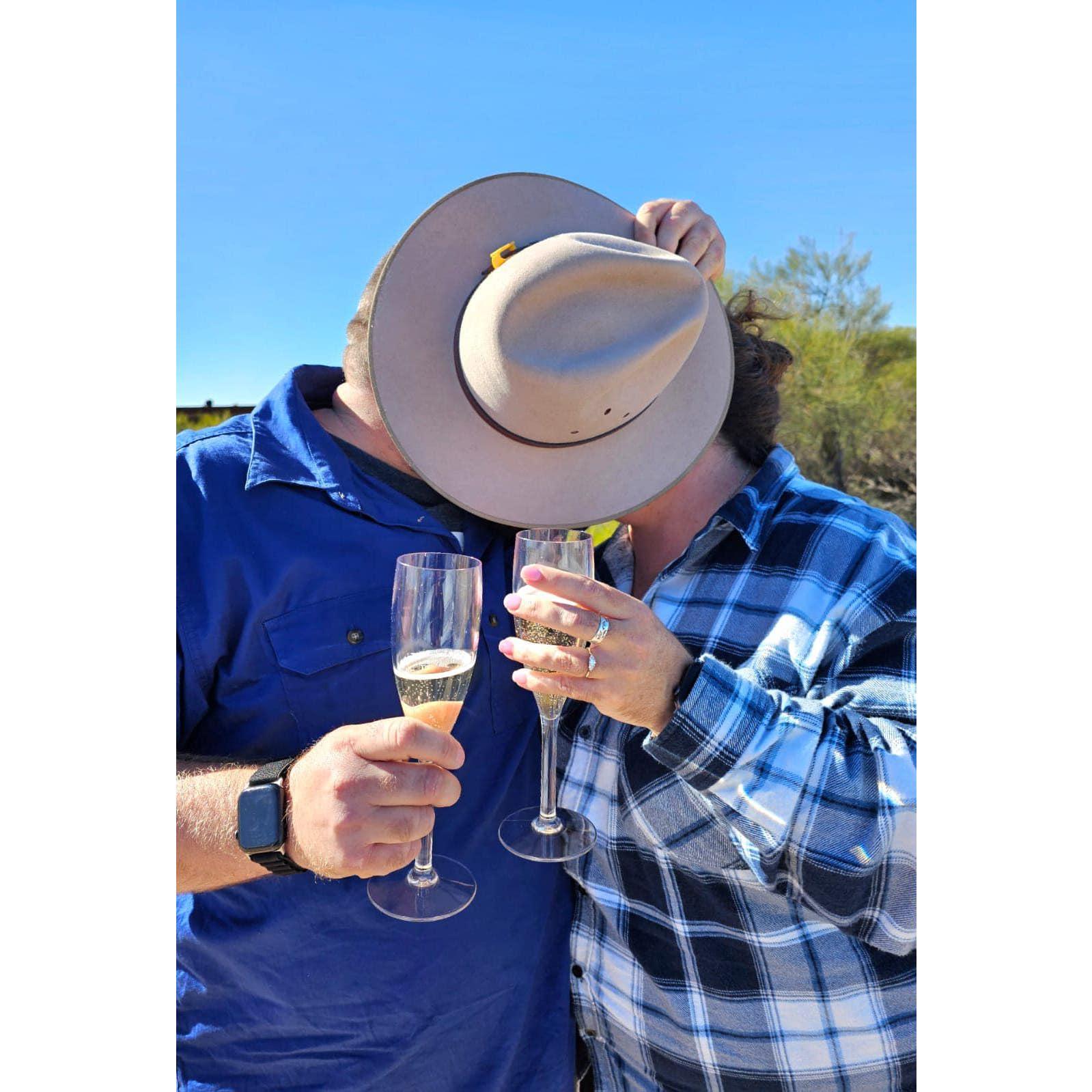 Celebrating the proposal at Kalbarri
