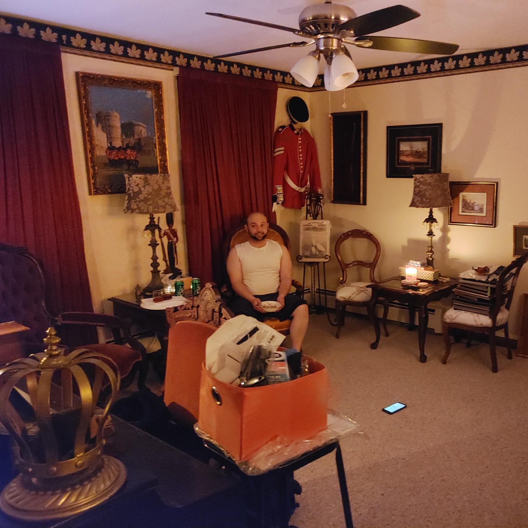 Feb. 22, 2021 - Joe was so excited to surprise Shawn with the set-up of our Drawing Room.