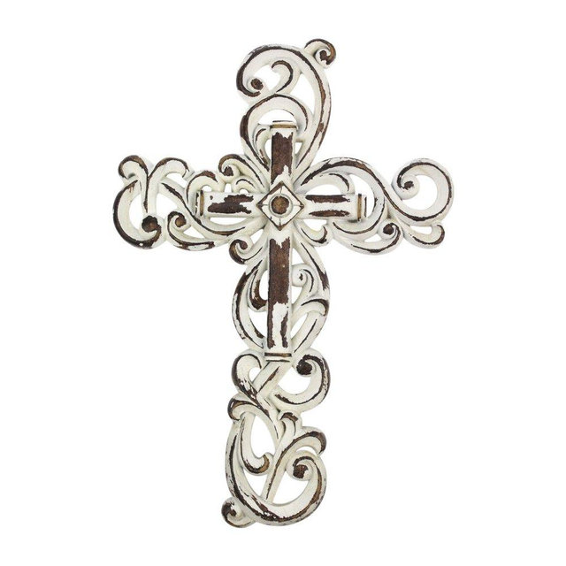 Comfy Hour Faith and Hope Collection Wall Hanging Cross (White)