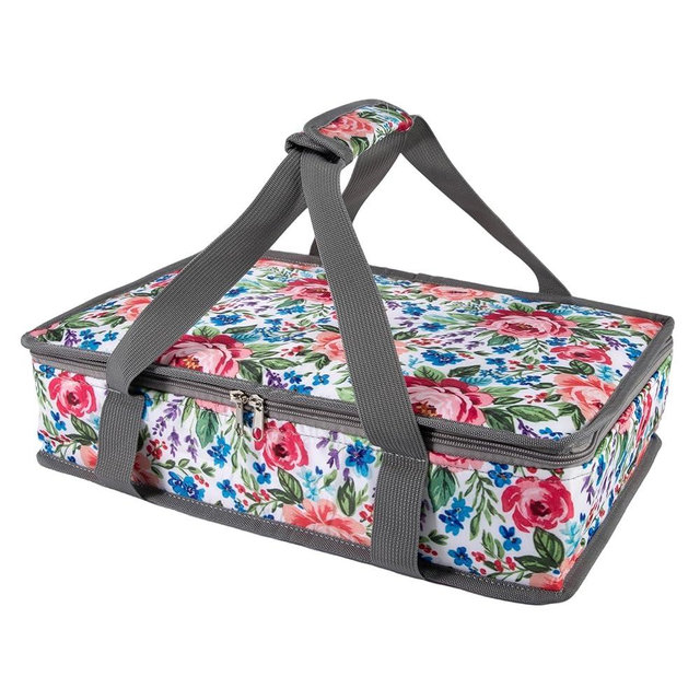 QEES Insulated Casserole Carrier Fits Pioneer Woman Kitchen Stuff & 9x13 Baking Dish, Leakproof Lasagna Lugger Tote, Thermal Food Warmer Bag for Potluck, Picnic, Travel - Vintage Floral & Mom Gifts