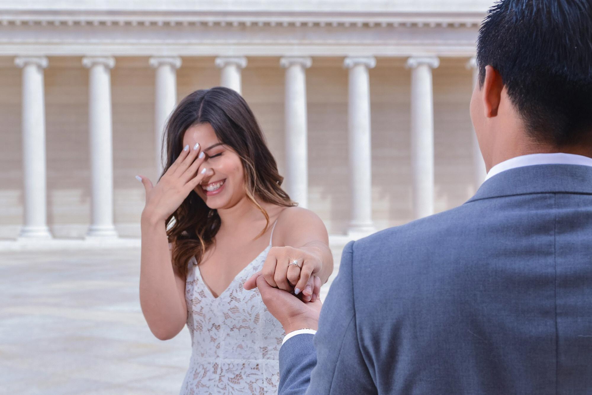 Engagement photo shoot at the Legion of Honor