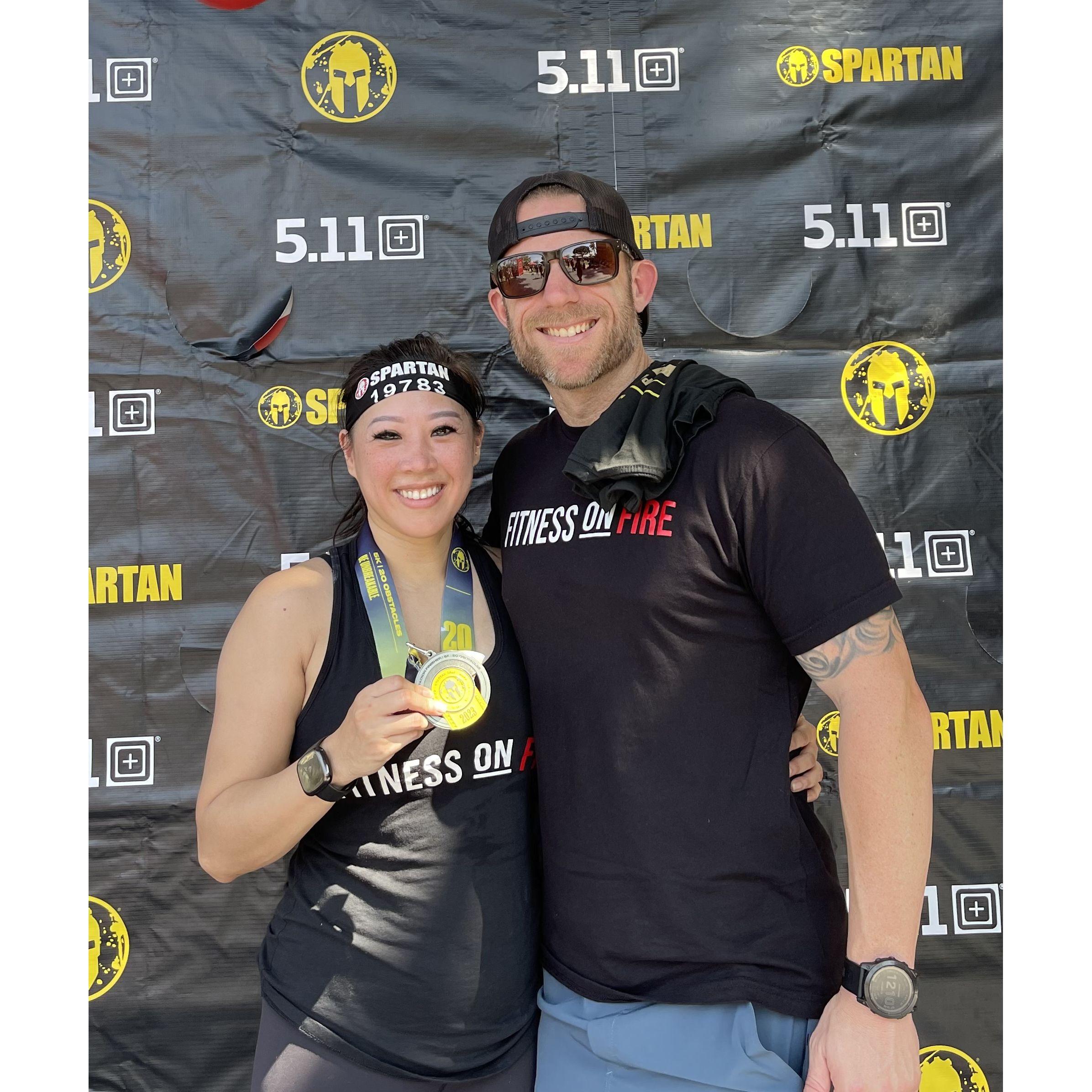 Chris came to cheer Kathy on at her first ever Spartan race!