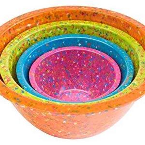 Zak Designs Confetti Mixing Bowls, Assorted Brights Orange, Set of 4