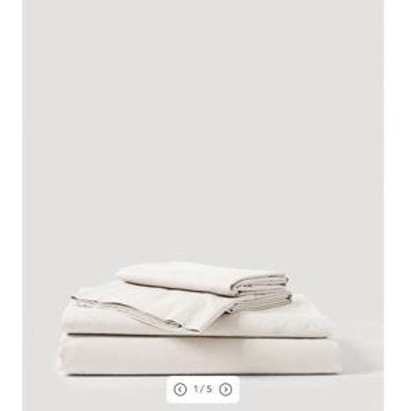 PACT Home Bone Organic Cool-Air Percale Sheet Set TW