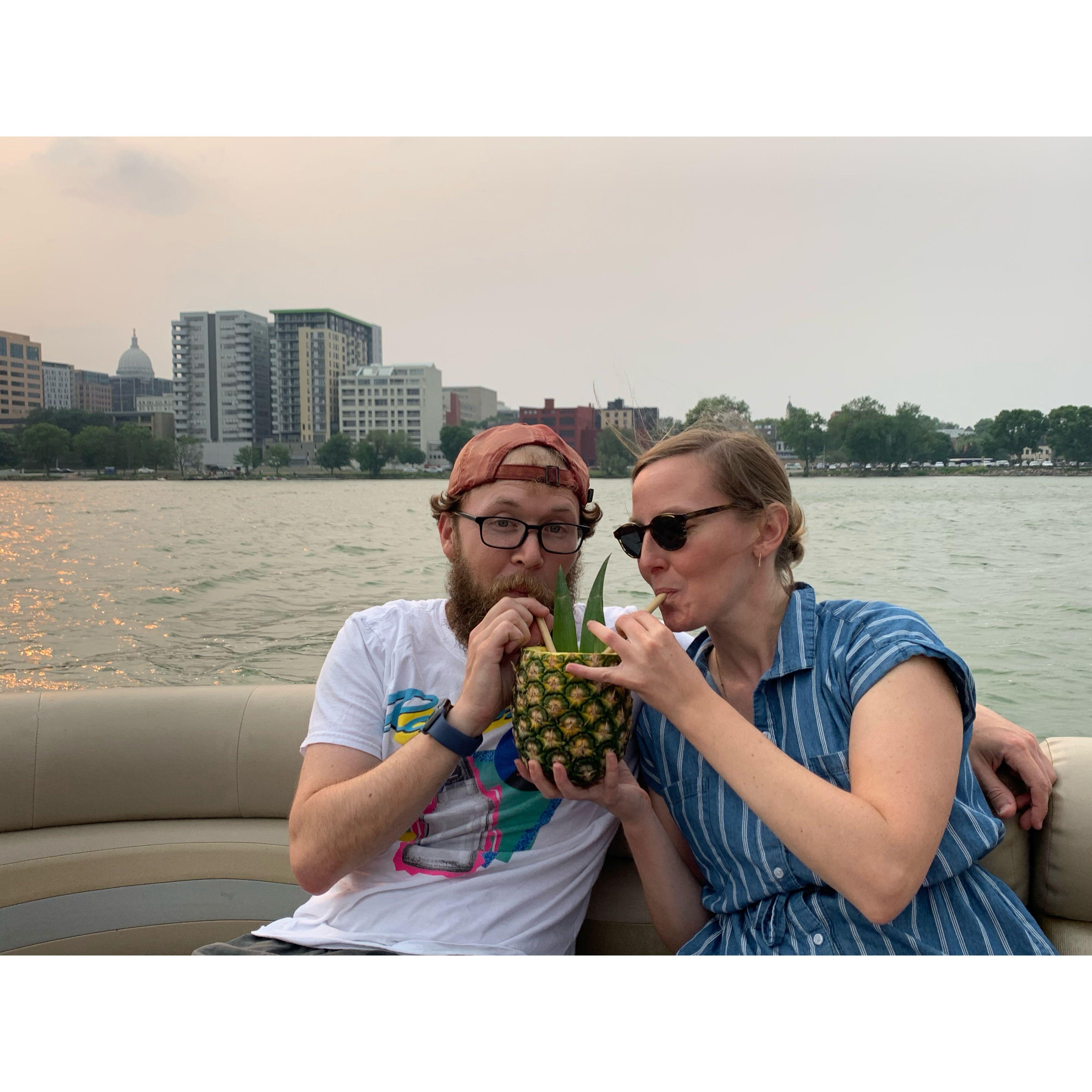 The couple that shares a pineapple drink together, stays together