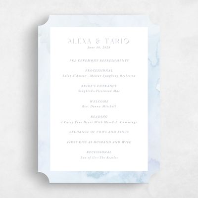 Blue Ticket Wedding Program - Beaux-Arts