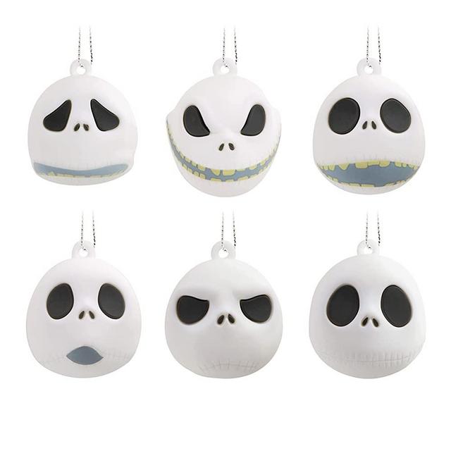Hallmark Disney Tim Burton's The Nightmare Before Christmas Jack Skellington Heads Miniature Christmas Ornaments, Set of 6