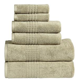 Dream Castle Linens 650 GSM Luxury 6-Piece 100% Long Staple Combed Cotton Bath Towel Set(BASIL);(90011) 2 Bath Towels,2 Hand Towels,2 Washcloths,Hotel & Spa Towels,MOSAIC,Terry,Soft & Absorbent by
