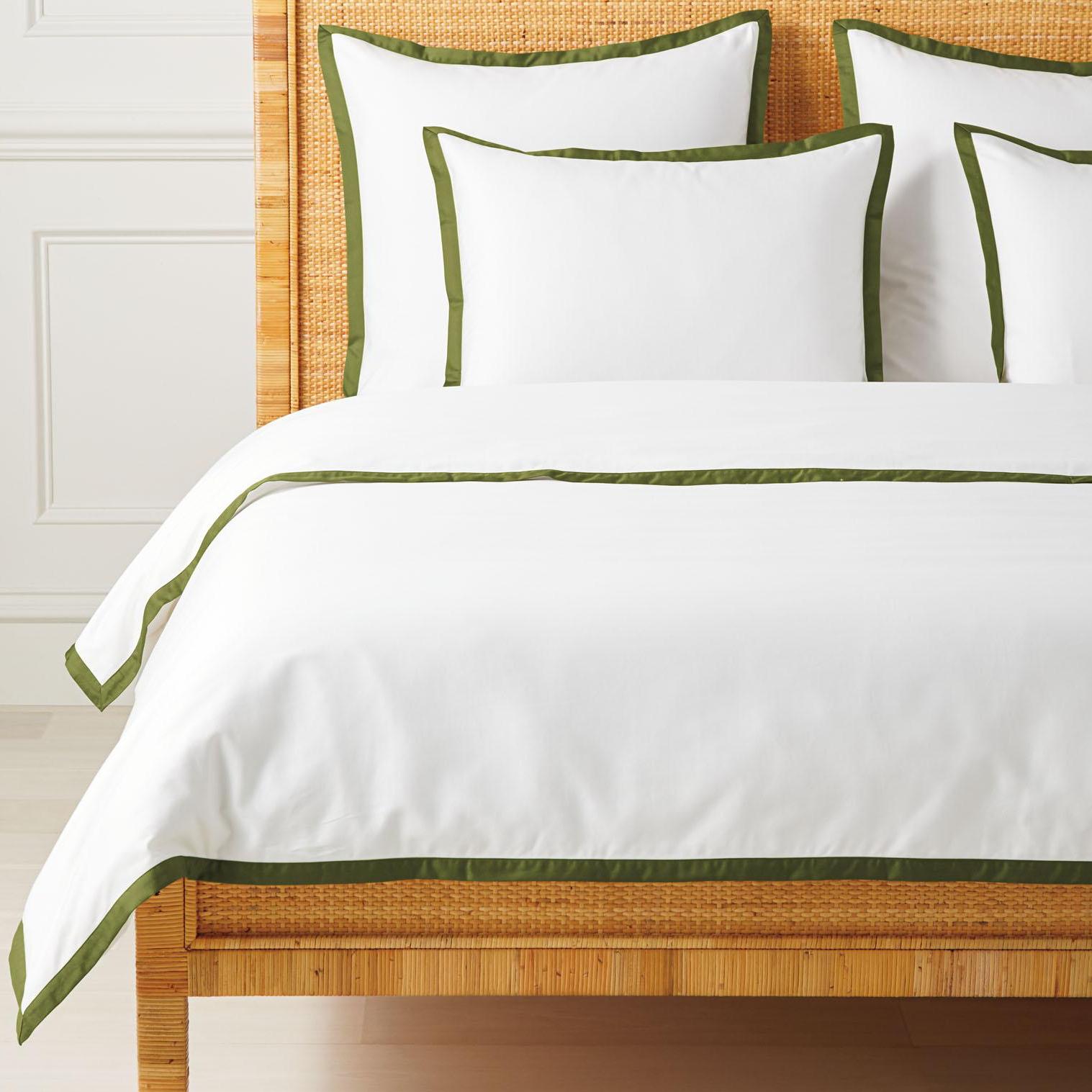 Border Frame Sateen Duvet Cover, King, Grove