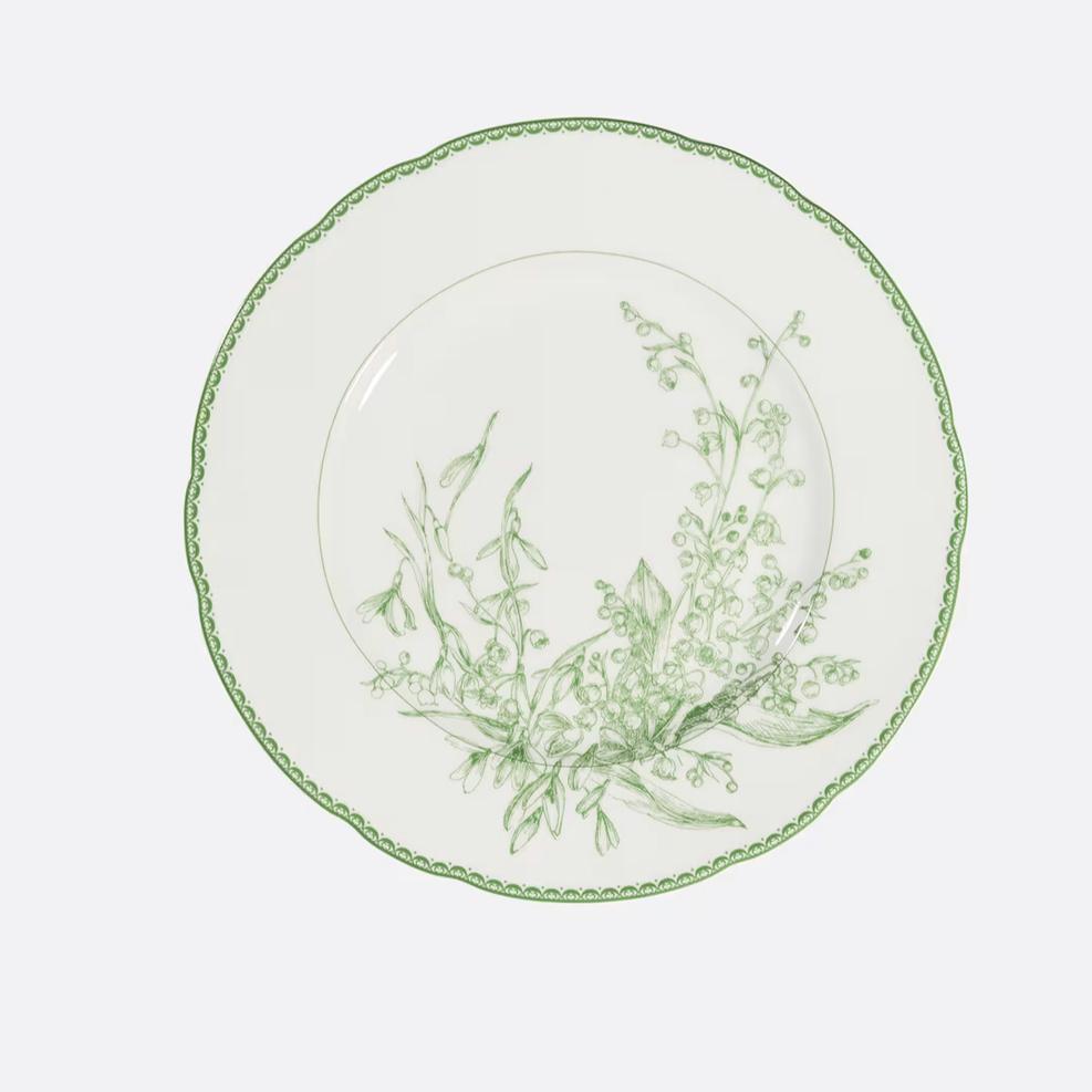Dessert Plate Green New Lily of the Valley