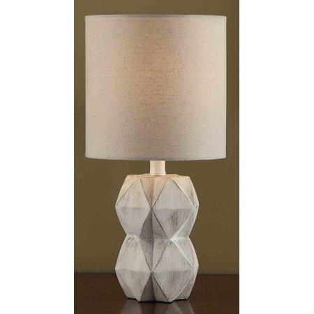 Better Homes & Gardens White Wash Faceted Faux Wood Table Lamp