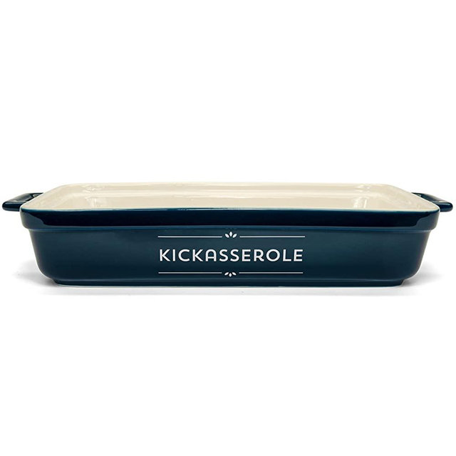 Groye Ceramic Casserole Dish - 10.6 x 7.2 x 2.3 - Funny Gift for Chef or Housewarming Gift Idea