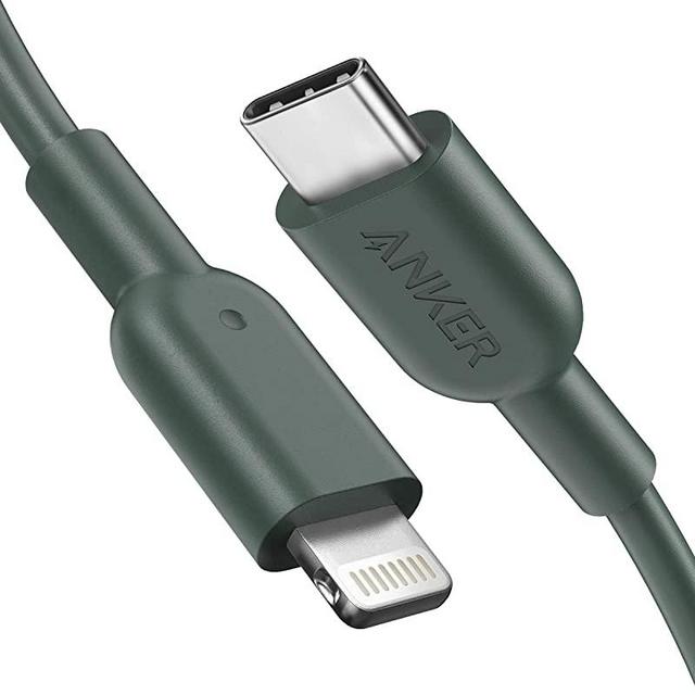 Anker New Nylon USB-C to Lightning Charging Cord for (6ft, MFi Certified) for iPhone 13 13 Pro 12 Pro Max 12 11 X XS XR 8 Plus, AirPods Pro, Supports Power Delivery (Green)