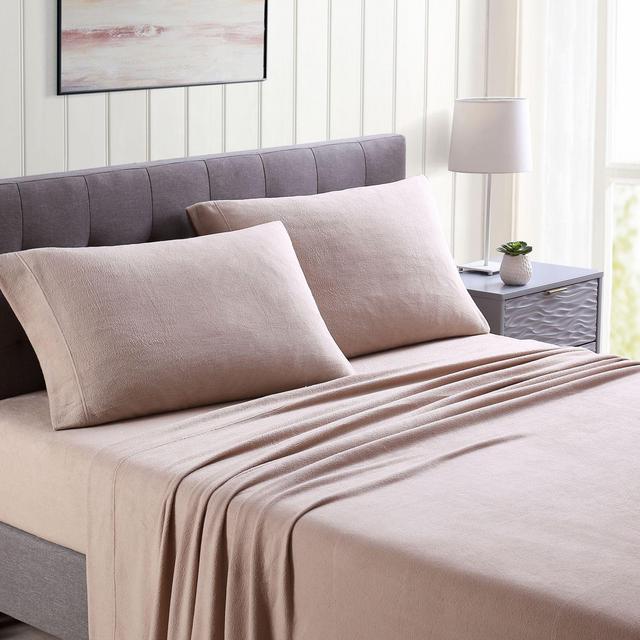 Morgan Home Ultra Plush Fleece Solid Queen Sheet Set in Taupe