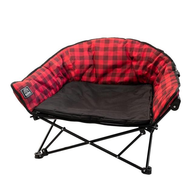 Kuma Outdoor Gear Lazy Bear Dog Bed with Carry Bag, Ultimate Portable Luxury Outdoor Dog Bed for Camping, Glamping & Outdoor Adventures (Red/Black)
