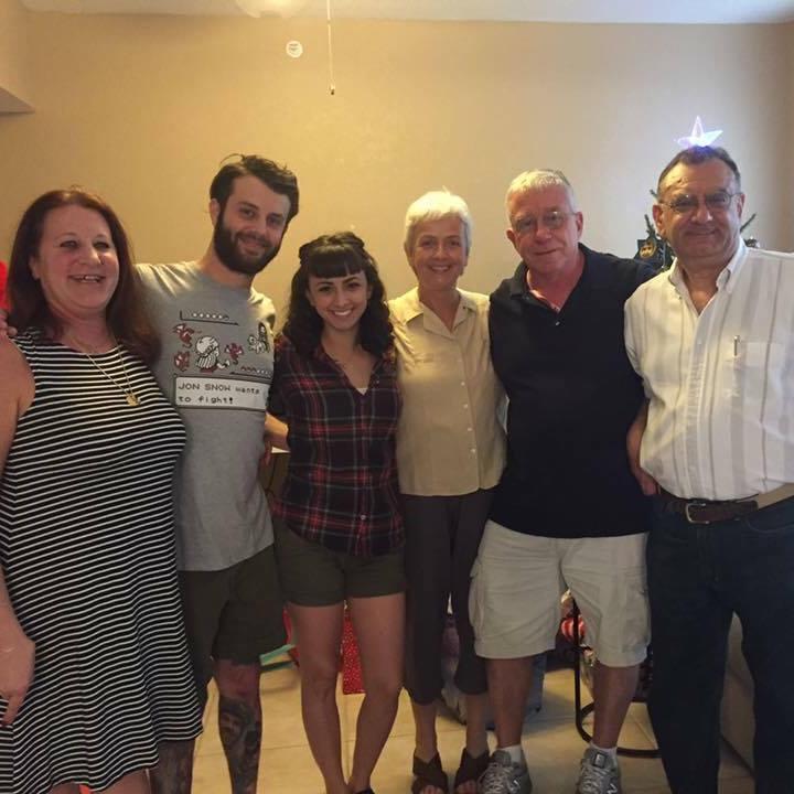 Ann & Shane with their parents at their first Christmas together!