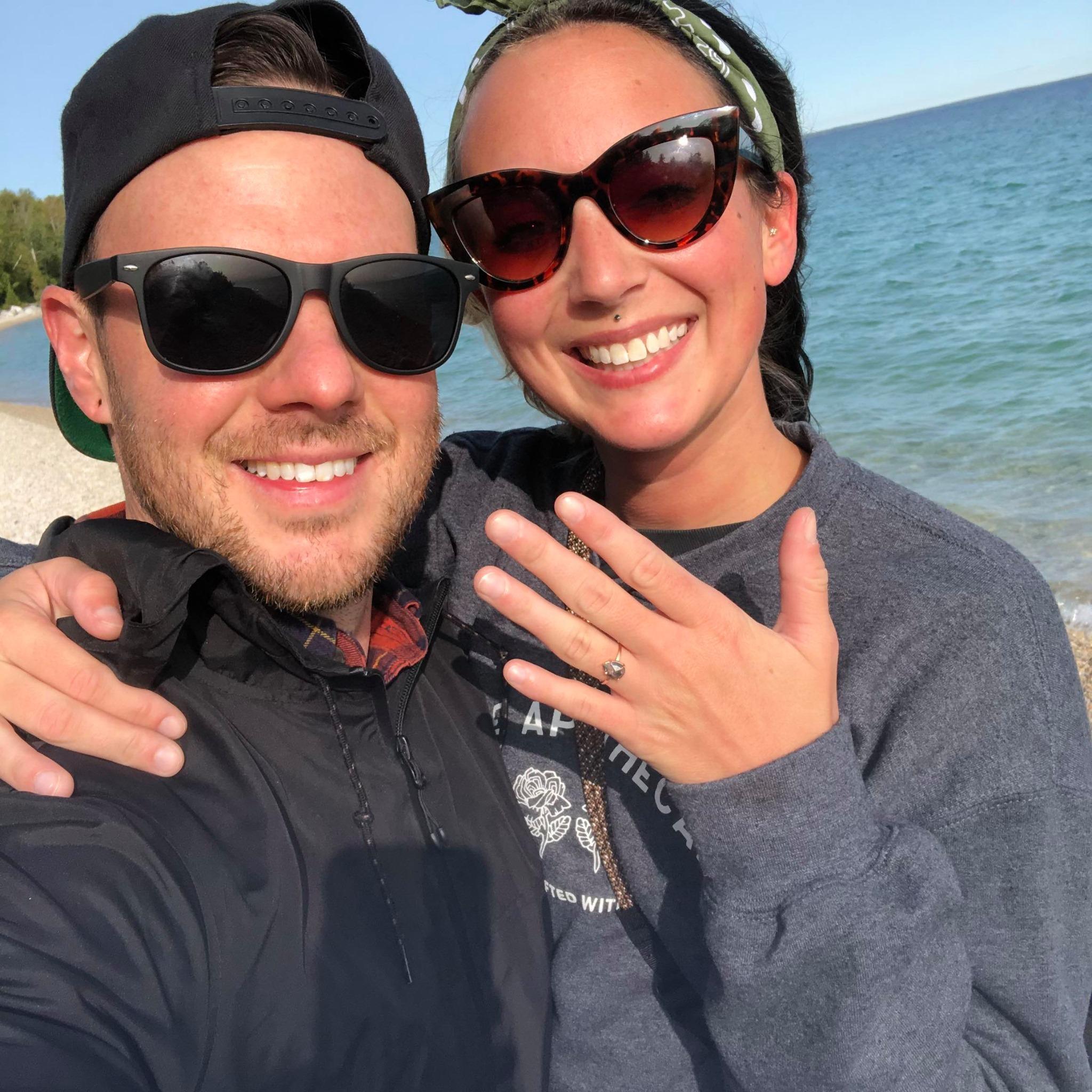 The first photo we took after Jason proposed