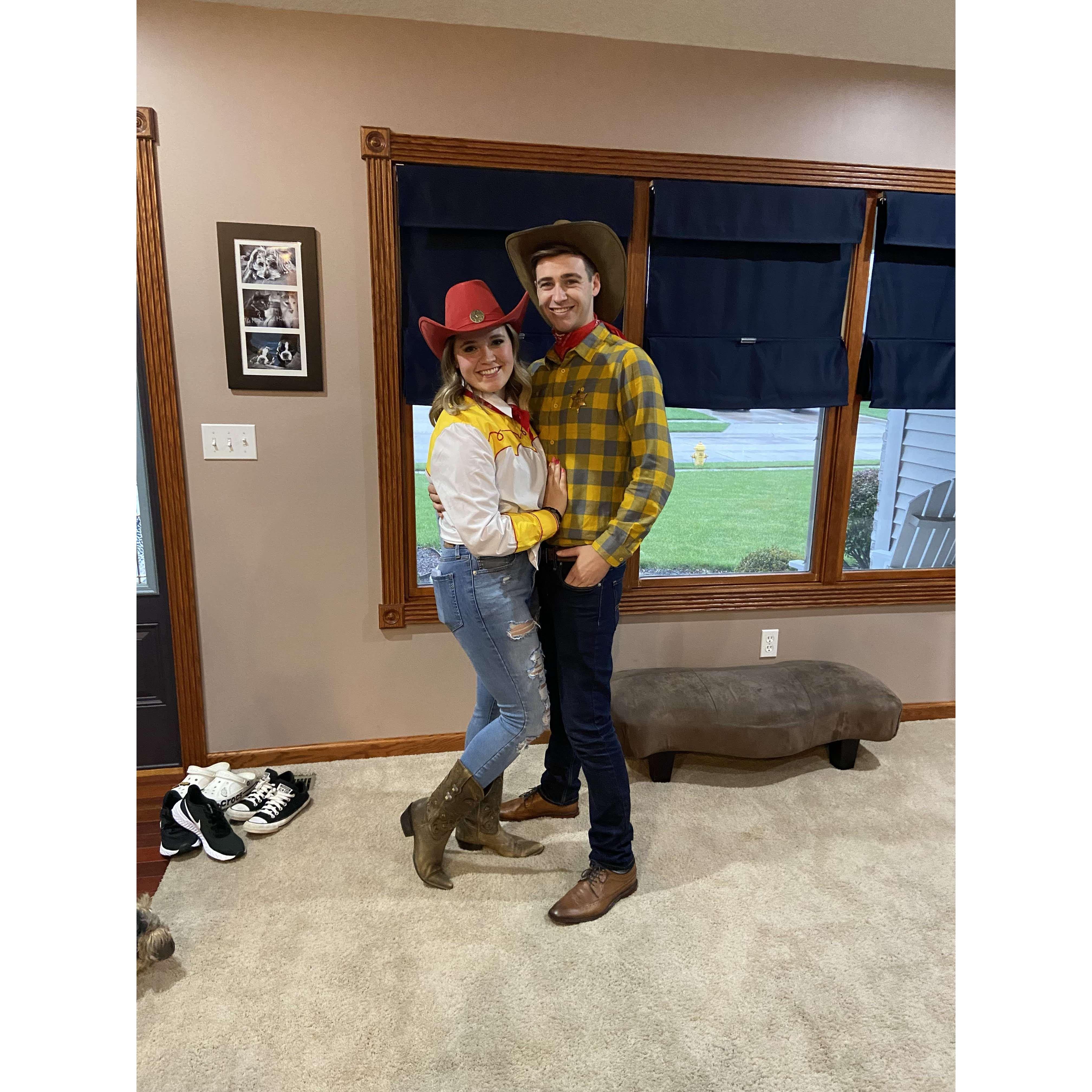 Our second Halloween! I got to choose the costumes this year, and I chose Woody and Jessie