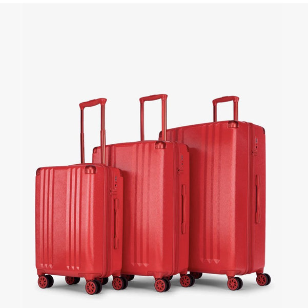 Ambeur 3-Piece Luggage Set- METALLIC RED