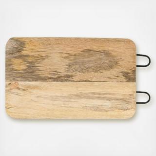 Mango Wood and Metal Cheese/Cutting Board