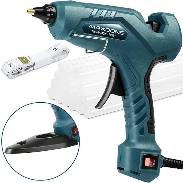Hot Glue Gun Kit Glue Gun - MAXDONE Craft Glue Gun Full Size(Not Mini) Glue Guns Heavy Duty Hot Glue Gun with 12pcs Glue Sticks(0.43'' x 8" ) 60/100w for DIY Art