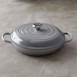 Le Creuset Signature Cast-Iron Braiser, 3 1/2-Qt., French Grey