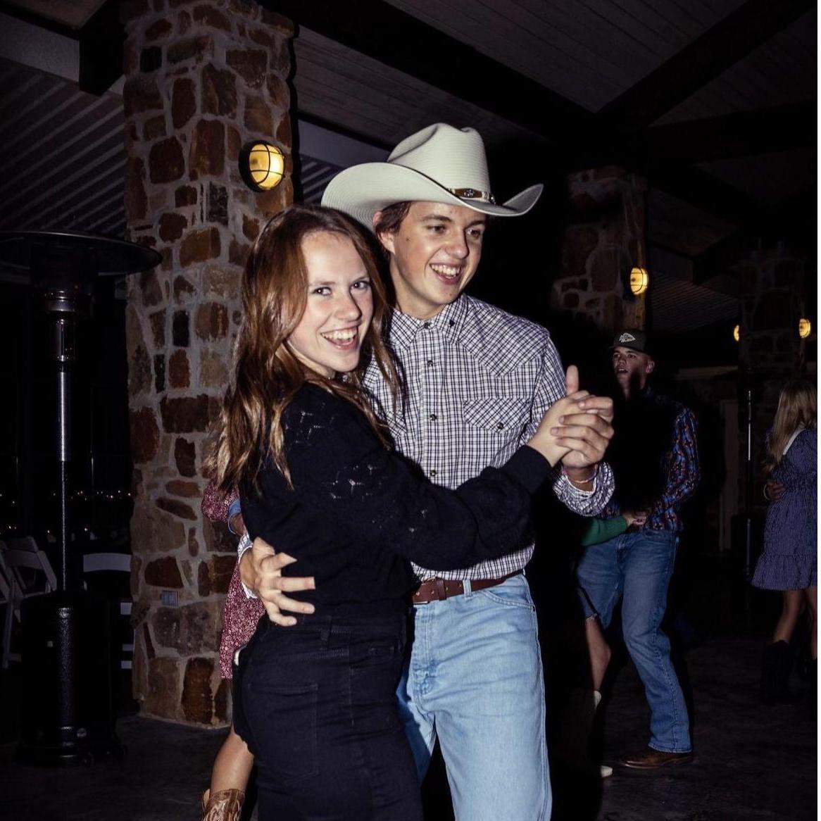 Boots and Belles! Carter and Rachel are not bad two steppers!