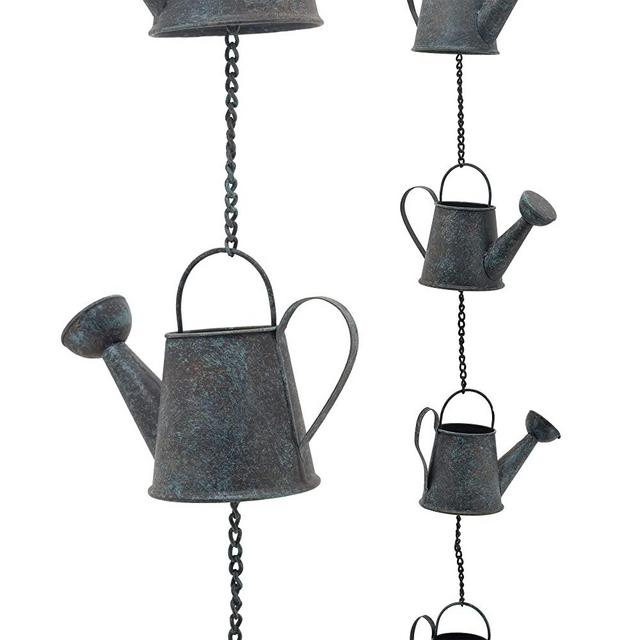 Arcadia Garden Products RC03 Watering Can Rain Chain, Antique Blue
