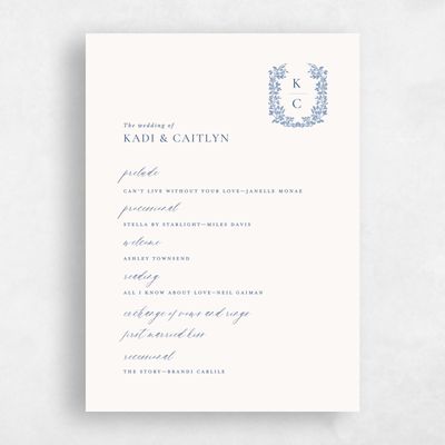 Denim Blue Wedding Program - Mirra